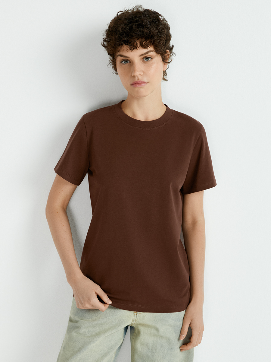 OmT_D1203 Футболка женская прямого кроя, CO+EL