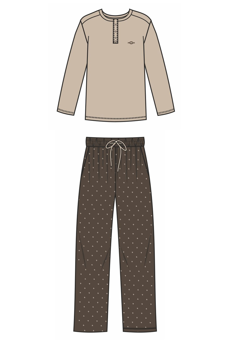 DOmU_S CACTUS 3401CO Пижама мужская (Лонгслив+брюки)