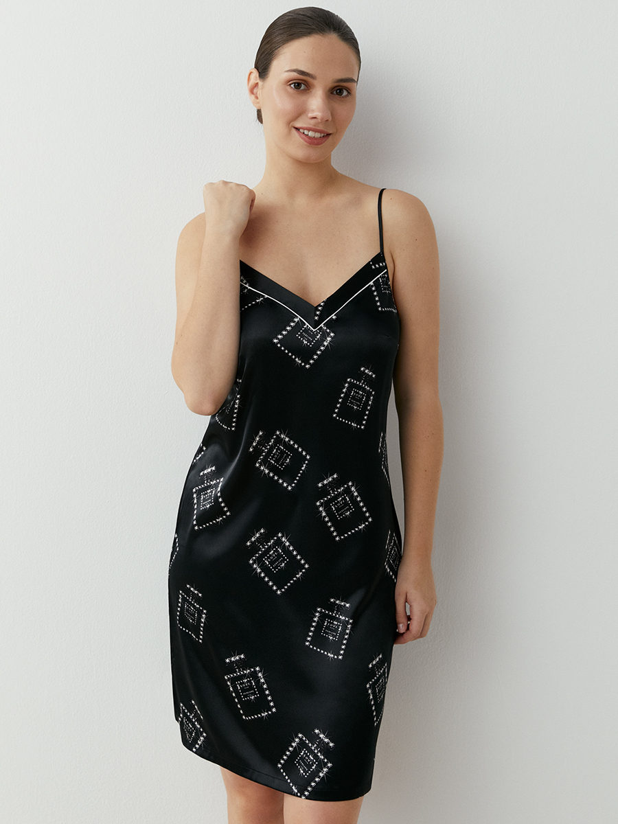 OmD 0111D LOVE Сорочка принт. жен. (на узких бретелях принт), PL