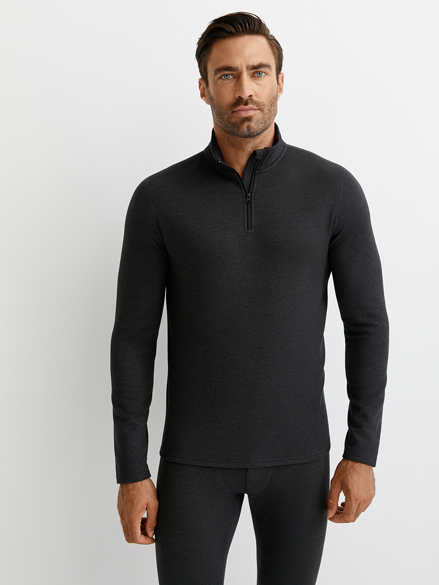 OmU 1623T 3D Лонгслив стойка молния мужской "Термо"