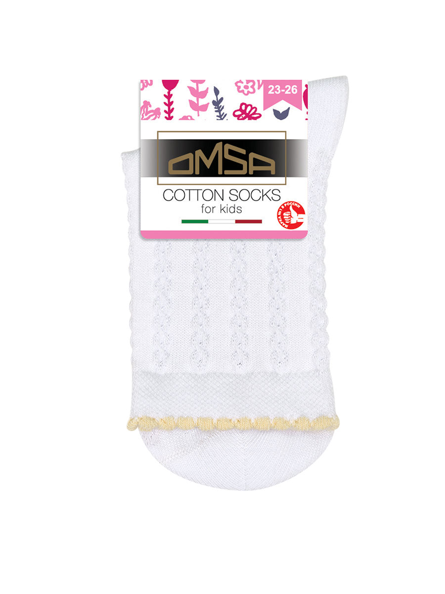 OMSA kids Calzino 22A03 ажурная косичка и цветочки